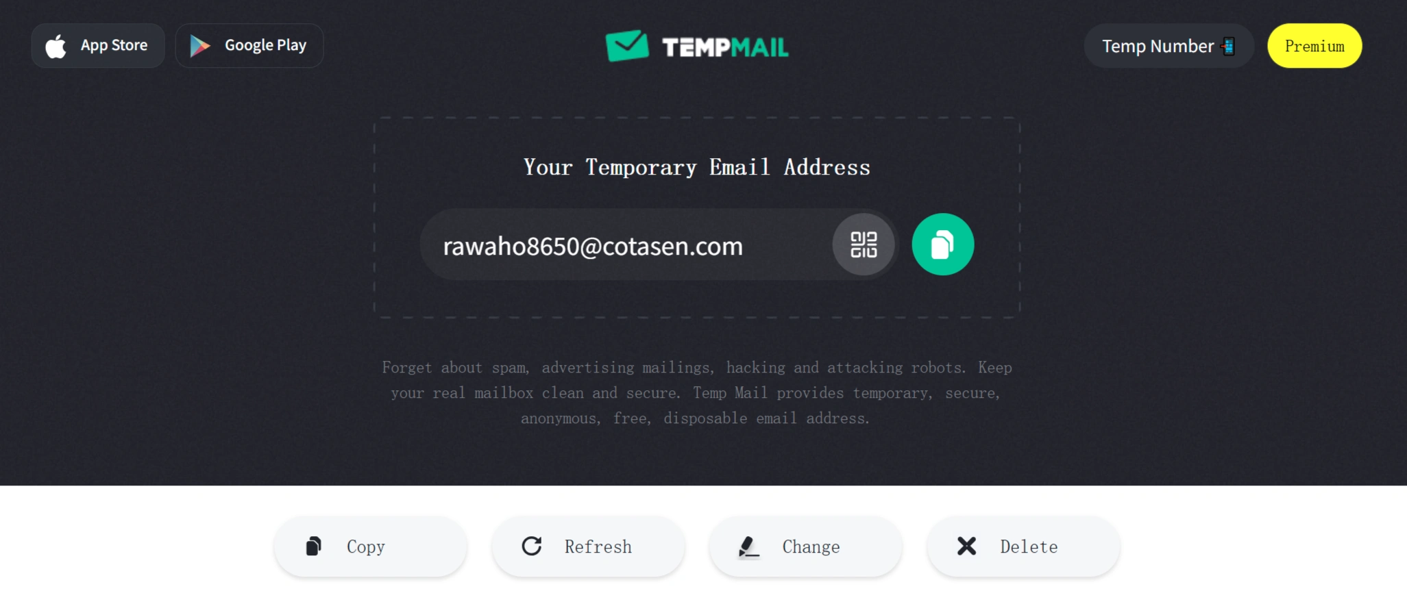 Temp Mail (图1) Temp Mail:快速生成免费临时邮箱地址