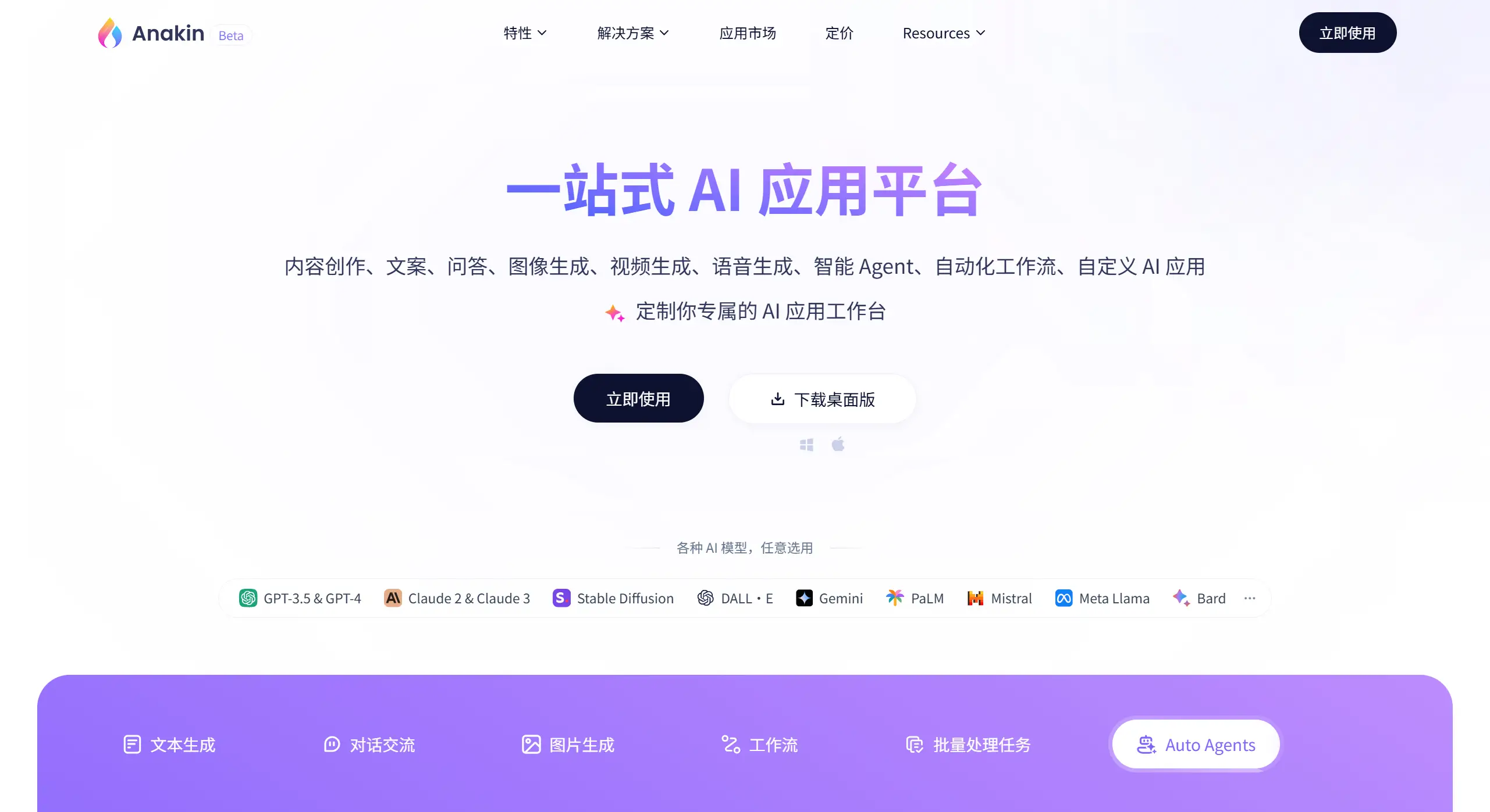Anakin AI(图1) Anakin AI功能特征.webp